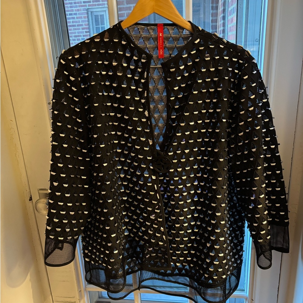 Elegant Black Studded Women's Blouse